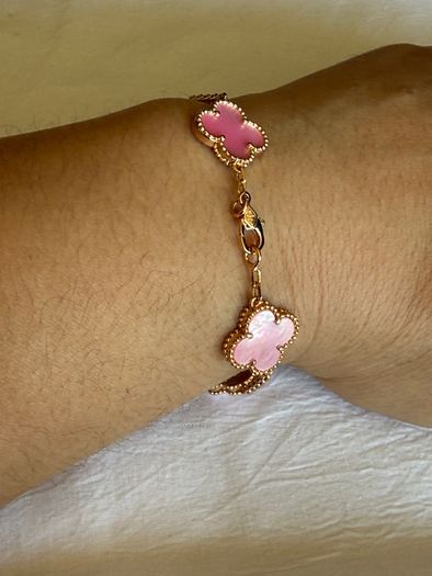 Rose pink MOP clover bracelet
