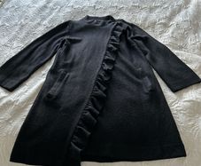 Betty Jackson Black 60% Wool Black Coat UK 12