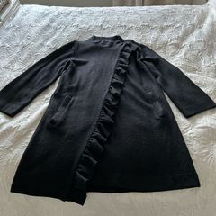 Betty Jackson Black 60% Wool Black Coat UK 12