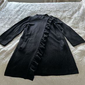 Betty Jackson Black 60% Wool Black Coat UK 12