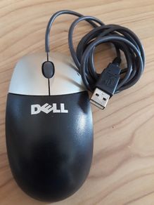 Dell Wired USB - Optical Standard Mouse Black & Silver-3 Button Scroll Wheel
