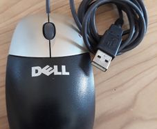 Dell Wired USB - Optical Standard Mouse Black & Silver-3 Button Scroll Wheel