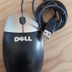 Dell Wired USB - Optical Standard Mouse Black & Silver-3 Button Scroll Wheel