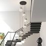Long Chandelier for High Ceilings Modern Crystal Long Pendant Light Raindrop Drop Lamp Hanging Flush Mount Chandelier Ceiling Light for Staircase Foyer Living Room Entryway 6 Lights Image 3