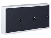 Wall Mounted Tool Cabinet Industrial Style Metal Grey and Black