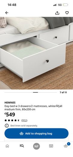Hemnes ikea white day bed
