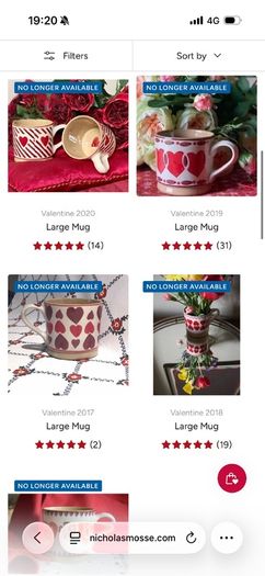 Wanted Nicholas Mosse Valentines Mugs