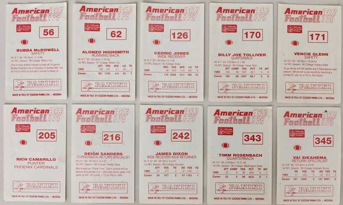 NFL American Football Panini stickers