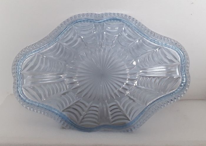 TRAY - Art Deco - Blue Glass