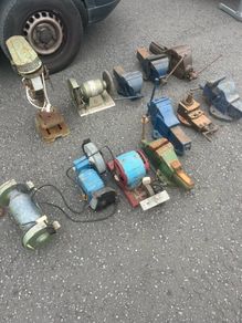Vices grinding stones, lathe blacksmith tools
