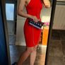 H&M bodycon dress red lace dress, XS size Image 3
