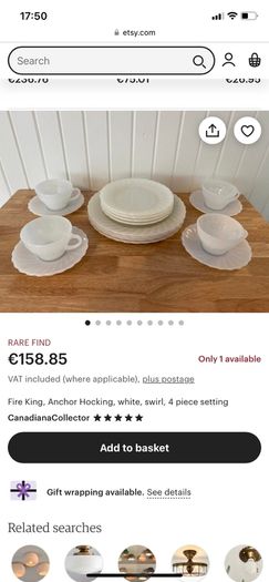 American milk white tea service, PRICE DROP