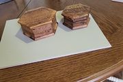 Carved wooden boxes