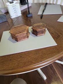Carved wooden boxes