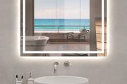 NEW SALE | 800x600 Illuminated Led Bathroom Mirror with Demister Pad [IP44 Rated] Rectangular Backlit Wall Mounted,Touch Sensor Switch,White
