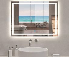 NEW SALE | 800x600 Illuminated Led Bathroom Mirror with Demister Pad [IP44 Rated] Rectangular Backlit Wall Mounted,Touch Sensor Switch,White