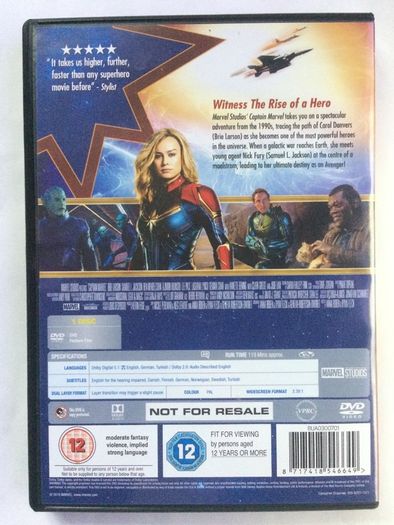 Captain Marvel [2019] (Marvel Comics) Brie Larson, Jude Law & Samuel L Jackson [Movie DVD]