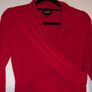 gorgeous long sleeve wrap effect red midi dress from DKNY Image 3