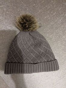 Grey Bobble Beanie