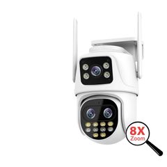 Wifi Surveillance Camera Outdoor PTZ 4MP Three lens 8X Digital Zoom AI Auto Tracking Humanoid Detection 4MP Security Camera
