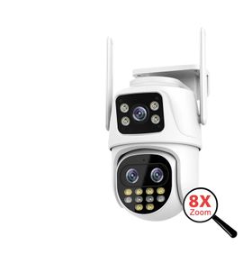 Wifi Surveillance Camera Outdoor PTZ 4MP Three lens 8X Digital Zoom AI Auto Tracking Humanoid Detection 4MP Security Camera