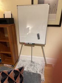 Free Standing Large Magnetic Whiteboard with Duster & some markers