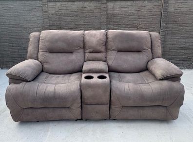 2 seater recliner couch w/ console drink holder