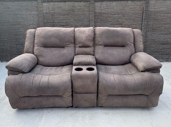 2 seater couch with console/drink holder