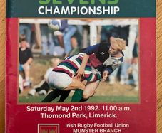 1992 Aer Lingus Limerick International Sevens Championship Programme - Rugby