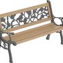 Garden Vida Garden Bench, Rose Style Design 3 Seater Outdoor Furniture Seating Wooden Slats Cast Iron Legs Park Patio Seat Image 5