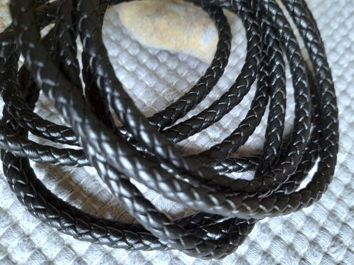 Leather braided cord 5mm