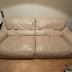 Cream leather sofa - can deliver