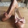 Stunning New Girls Monsoon Pink Glitter Bow Shoes Image 2