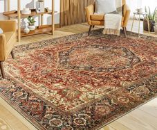 Rugs for Bedroom Living Room Large 160x230 cm - Traditional Area Rugs Majestic Cashmere Style - Soft Short Pile Vintage Rug - Carpet for Dining Room Easy To Clean