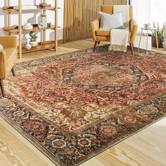Rugs for Bedroom Living Room Large 160x230 cm - Traditional Area Rugs Majestic Cashmere Style - Soft Short Pile Vintage Rug - Carpet for Dining Room Easy To Clean