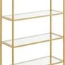 5 Tier Bookcase Tempered Glass Shelf Storage Rack Arched Metal Texture for Living Room Bedroom Study Shelf 5 Tier Bookcase Tempered Glass Shelf Image 2