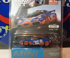 Mini GT 1:64 scale diecast model of the McLaren F1 GTR #33 1996 Le Man's 24 Hour Gulf Livery Exclusive Limited Edition Die-cast Model Car