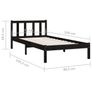 Bed Frame without Mattress Black Solid Wood Small Single Image 3