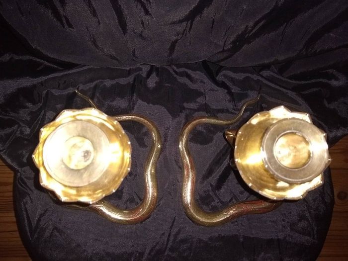 Antique Snake form Candlestick Holders