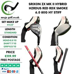 Srixon ZX Mk II Hybrid / #4 22 Degree / Hzrdus Red RDX Smoke 6.0 80G HY Stiff
