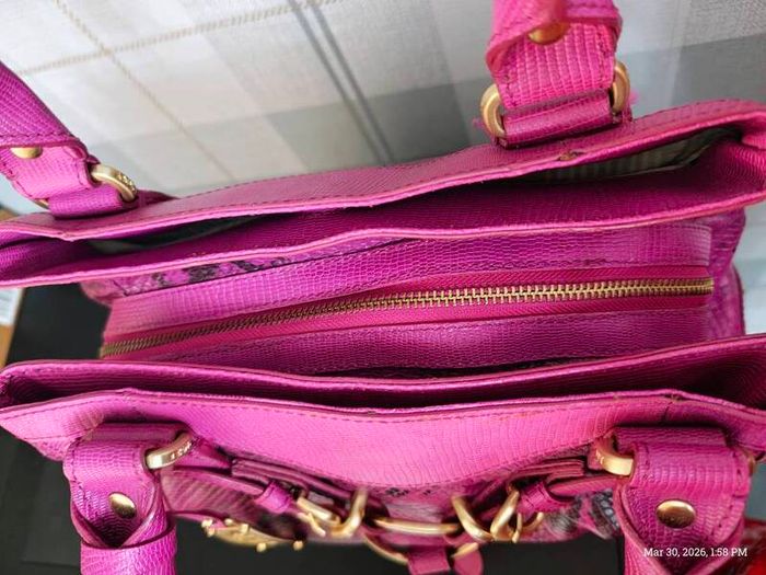 Rare vintage dkny Purple Snake Print Bag Y2K McBling Satchel