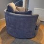 Swivel Cuddle Chair Grey Velvet Image 2