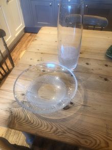 Waterford crystal Lume vase and bowl
