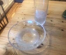 Waterford crystal Lume vase and bowl