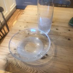 Waterford crystal Lume vase and bowl