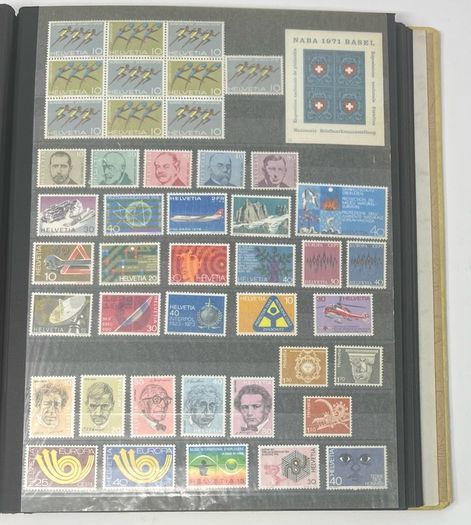 Collection: Switzerland (Helvetia) mainly, Malta, Gibraltar & Andorra Stamps mainy usd but a few mint on 38 pages