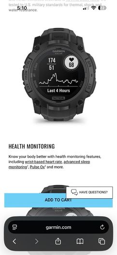 Garmin instinct 3 solar tactical 50mm