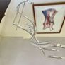 Large Vintage Mid Century Bevelled Mirror with Chain Reverse Etched Chinoiserie Detail Image 6