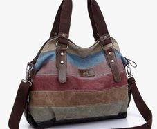 Women's Canvas Multi-Color Hobos Shoulder Bag Tote Handbag