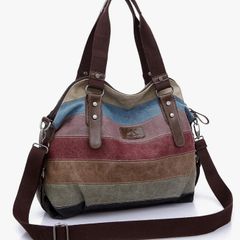 Women's Canvas Multi-Color Hobos Shoulder Bag Tote Handbag